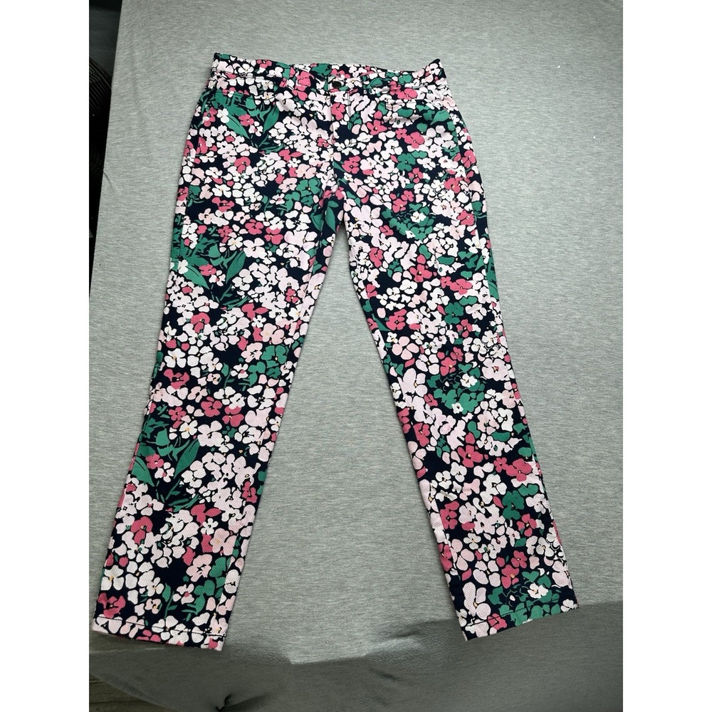 Brooks Brothers Pants Womens 12 Colorful Floral Natalie Fit‎ Flat Front Straight